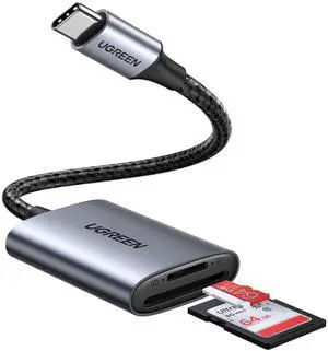 UGREEN USB C SD Card Reader, 2-in-1 Micro SD Memory Card Reader for TF SD Micro SD SDXC SDHC, USB SD Card Reader Type C Compatible with iPhone 17 16, Samsung Galaxy, MacBook, iPad, Trail Game Camera