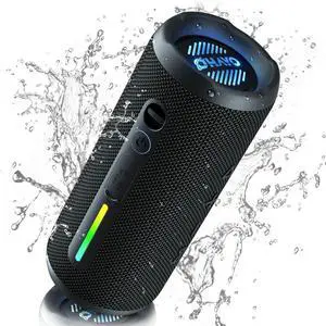 OHAYO Portable Bluetooth Speaker - IPX7 Waterproof, Wireless Stereo Pairing, 25-Hour Playtime, 24W Loud Sound, Bluetooth 5.3, Bass Boost, LED Lights, for Home/Shower/Outdoor/Beach/Travel, Gift Ideas
