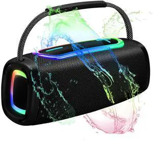 Bluetooth Speakers, Portable Wireless Speaker with 24W Loud Stereo Sound, BT5.3, 24H Playtime, IP6 Waterproof, Portable Speaker with RGB Multi-Color Rhythm Lights for Outdoor/Home/Party/Beach as Gift