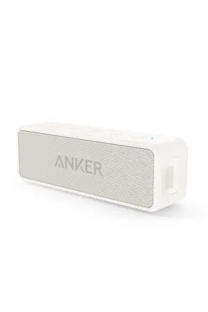 Soundcore Anker 2, 12W Dual-Driver, Portable Bluetooth Speakers for Daily Use, and Wireless, 24-Hour Playtime, IPX7 Water Resistant, Built in Mic, 66 ft Bluetooth Range- White