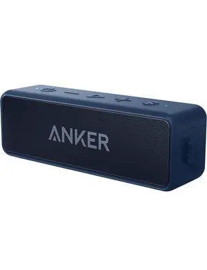 Anker Soundcore 2, 12W Dual-Driver, Portable Bluetooth Speakers for Daily Use, and Wireless, 24-Hour Playtime, IPX7 Water Resistant, Built in Mic, 66 ft Bluetooth Range- Navy Blue