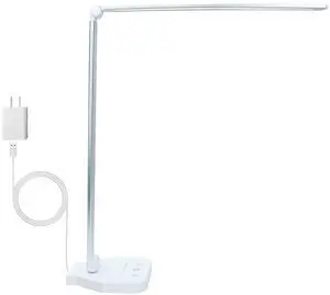 AMIS Direct LED Desk Lamp Dimmable Table Lamp Reading Lamp with USB Charging Port, 5 Lighting Modes, Sensitive Control, 30/60 Minutes Timer (Silver)