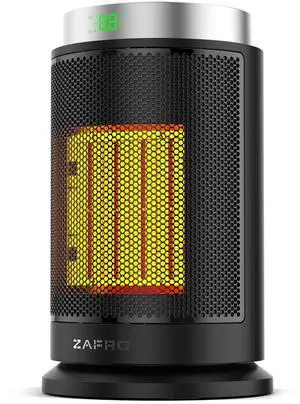 ZAFRO Space Heater, Ultra Quiet Portable Electric Heaters for Indoor Use with Thermostat, 1500W PTC Ceramic Fast & Wide-Angle Heat, 8 Safety Features, 5 Modes, 24H Timer for Home, Office, Bedroom