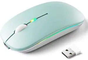 BEOIYOD LED Wireless Mouse, Slim Silent 2.4G Portable Mobile Optical Office Mouse with USB Receiver, 3 Adjustable DPI Levels for Notebook, PC, Laptop, Computer, MacBook (Green) BEOIYOD LED Wireless Mouse, Slim Silent 2.4G Portable Mobile Optical Office Mouse with USB Receiver, 3 Adjustable DPI Levels for Notebook, PC, Laptop, Computer, MacBook (Green)