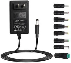 19V 2A Power Supply AC DC Adapter with 8 Interchangeable Plug, Universal DC in 19 Volt 2 Amp Power Cord, Converter Transformer 100-240v, 50/60HZ, 5.5x2.5mm DC Output Jack, for 19V 2A Equipment 19V 2A Power Supply AC DC Adapter with 8 Interchangeable Plug, Universal DC in 19 Volt 2 Amp Power Cord, Converter Transformer 100-240v, 50/60HZ, 5.5x2.5mm DC Output Jack, for 19V 2A Equipment