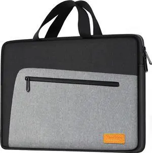 Laptop Case, 15.6 Inch Laptop Briefcase Sleeve Shockproof Protective Water Resistant Computer Carrying Bag Compatible with 15.6 inch HP, Dell, Acer, Asus, Lenovo, Notebook, Black Grey