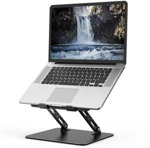 Adjustable Laptop Stand for Desk, Metal Foldable Laptop Riser Holder, Portable Desktop Book Stands, Ventilated Cooling Computer Notebook Stand Compatible with 10-15.6 Laptops