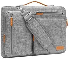 360 Protective Laptop Shoulder Bag,15-15.6 inch Computer Bags Compatible with MacBook Pro 16 inch, HP, Dell, Lenovo, Asus Notebook,Side Open Messenger Bag with 4 Zipper Pockets, Gray 360 Protective Laptop Shoulder Bag,15-15.6 inch Computer Bags Compatible with MacBook Pro 16 inch, HP, Dell, Lenovo, Asus Notebook,Side Open Messenger Bag with 4 Zipper Pockets, Gray