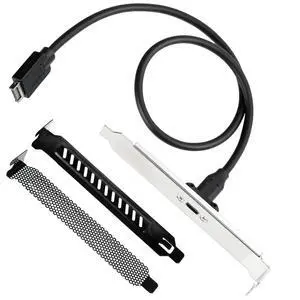 USB 3.2 Gen 2 USB-C Front Panel Type-C Adapter with PCI Bracket USB-C Female to 20 Pin USB Type E A-Key Male 20Gbps Motherboard Header Extension Cable with 2 Pcs PCI Slot Covers(19.7in) USB 3.2 Gen 2 USB-C Front Panel Type-C Adapter with PCI Bracket USB-C Female to 20 Pin USB Type E A-Key Male 20Gbps Motherboard Header Extension Cable with 2 Pcs PCI Slot Covers(19.7in)