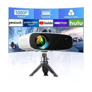 Mini Projector for iphone, Portable Projector with Tripod, 1080P HD Outdoor Projector, Movie Projector Compatible with Android/iOS/Windows/TV Stick/HDMI/USB Mini Projector for iphone, Portable Projector with Tripod, 1080P HD Outdoor Projector, Movie Projector Compatible with Android/iOS/Windows/TV Stick/HDMI/USB