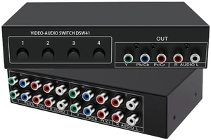 Component AV Video Switch Box 4 in 1 Out, 1080P, 4 Way Composite Selector RCA YPbPr Composite L/R Audio AV Splitter, RGB Selector Switcher, for Xbox 360 Wii PS3 PS2 PS1 SNES DVD HDTV, Plug & Play Component AV Video Switch Box 4 in 1 Out, 1080P, 4 Way Composite Selector RCA YPbPr Composite L/R Audio AV Splitter, RGB Selector Switcher, for Xbox 360 Wii PS3 PS2 PS1 SNES DVD HDTV, Plug & Play