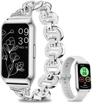 Smart Watch,Fitness Tracker Watch 7 Day+ Battery with Heart Rate/Step Counter/Calories/spO2/Sleep Monitor,IP68 Fitness Smart Watches for Women Android&iOS Silver Smart Watch,Fitness Tracker Watch 7 Day+ Battery with Heart Rate/Step Counter/Calories/spO2/Sleep Monitor,IP68 Fitness Smart Watches for Women Android&iOS Silver