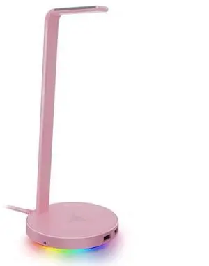 Base Station V2 Chroma Headphone Headset Stand Holder - 2 x USB 3.1 ports - 1 x 3.5mm Port With Built-in DAC - Chroma RGB Lighting - Quartz Pink Base Station V2 Chroma Headphone Headset Stand Holder - 2 x USB 3.1 ports - 1 x 3.5mm Port With Built-in DAC - Chroma RGB Lighting - Quartz Pink