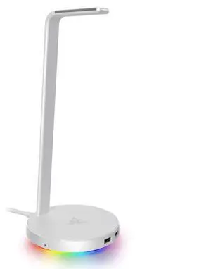 Base Station V2 Chroma Headphone Headset Stand Holder - 2 x USB 3.1 ports - 1 x 3.5mm Port With Built-in DAC - Chroma RGB Lighting - Mercury White Base Station V2 Chroma Headphone Headset Stand Holder - 2 x USB 3.1 ports - 1 x 3.5mm Port With Built-in DAC - Chroma RGB Lighting - Mercury White