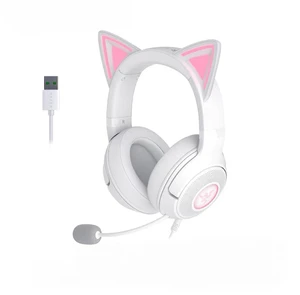 Kraken Kitty V2 USB Wired Headset: Chroma RGB Kitty Ears - Stream Reactive Lighting - HyperClear Cardioid Mic - 40 mm Drivers - 7.1 Surround Sound - Comfortable Ear Cushions - White Kraken Kitty V2 USB Wired Headset: Chroma RGB Kitty Ears - Stream Reactive Lighting - HyperClear Cardioid Mic - 40 mm Drivers - 7.1 Surround Sound - Comfortable Ear Cushions - White
