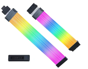 LIAN-LI STRIMER Wireless 24 Pin and LIAN-LI STRIMER Wireless 12+4pin wide (12 Light Guides) Addressable RGB GPU Power Extension Cable Combo - Included Wireless Transmitter LIAN-LI STRIMER Wireless 24 Pin and LIAN-LI STRIMER Wireless 12+4pin wide (12 Light Guides) Addressable RGB GPU Power Extension Cable Combo - Included Wireless Transmitter