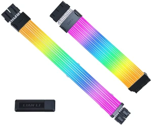 LIAN-LI STRIMER Wireless 24 Pin and LIAN-LI STRIMER Wireless GPU 2x8-PIN Addressable RGB GPU Power Extension Cable Combo, Included Wireless Transmitter LIAN-LI STRIMER Wireless 24 Pin and LIAN-LI STRIMER Wireless GPU 2x8-PIN Addressable RGB GPU Power Extension Cable Combo, Included Wireless Transmitter