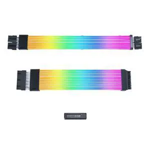 LIAN-LI STRIMER Wireless 24 Pin and LIAN-LI STRIMER Wireless GPU 2x8-PIN Addressable RGB GPU Power Extension Cable Combo - Included Wireless Transmitter LIAN-LI STRIMER Wireless 24 Pin and LIAN-LI STRIMER Wireless GPU 2x8-PIN Addressable RGB GPU Power Extension Cable Combo - Included Wireless Transmitter