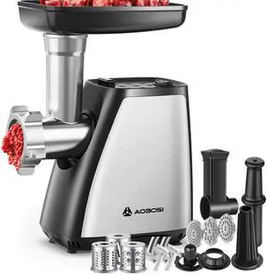 Meat Grinder Electric, [2800W Max] Meat Grinder, Cheese Grater, Sausage Maker & Kibbe Kit for Home Use