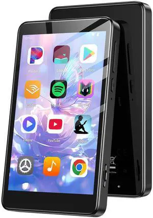 160GB MP3 Player with Bluetooth and WiFi, T08X 4'' Android 14 MP4 Music Player with Spotify, Audible, APP Store, Up to 1TB, Black