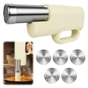 5 In 1 Automatic Electric Pasta Maker - Handheld Pasta Maker Machine for Homemade Pasta, DIY Appam, Idiyappam, Cordless Noodle Maker with Ergonomic Grip for Home, Breakfast Store, Restaurant