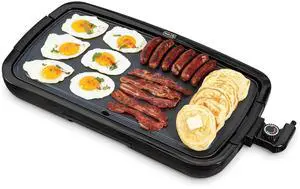 Deluxe Everyday Electric Griddle with Dishwasher Safe Removable Nonstick Cooking Plate for Pancakes, Burgers, Eggs and more, Includes Drip Tray + Recipe Book, 20 x 10.5, 1500-Watt - Black Deluxe Everyday Electric Griddle with Dishwasher Safe Removable Nonstick Cooking Plate for Pancakes, Burgers, Eggs and more, Includes Drip Tray + Recipe Book, 20 x 10.5, 1500-Watt - Black