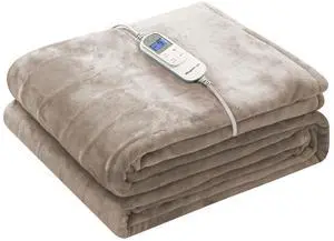 Electric Blanket 62x84 Flannel Heated Blanket Twin Size with 5 Heating Settings 10 Hours Auto-Off, Fast-Heating, ETL Listed, Machine Washable, Mushroom Electric Blanket 62x84 Flannel Heated Blanket Twin Size with 5 Heating Settings 10 Hours Auto-Off, Fast-Heating, ETL Listed, Machine Washable, Mushroom
