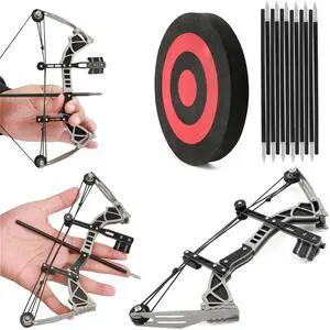 wolfman 9.5" Compound Bow and Arrow Set Archery Bow Set Hunting Bow for Right/Left Handed with EVA Target for Hunting Shooting Practice Archery Entertainment Fun (wtih 12 arrows)