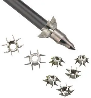 SHARROW 12pcs Archery 25 Grain Judo Broadheads 8 Paw Judo Blunt Tip Hunting Arrow Tips Steel Arrowheads Small Game Bow Arrow Point Tips (12pcs)