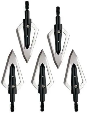 SHARROW Archery Hunting Broadheads 144 Grain Broadheads Screw-in Arrow Heads Arrow Tips for Compound Bow Recurve Bow Crossbow 12pcs (12pcs, Silver)