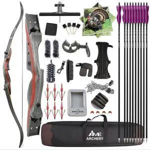 AMEYXGS Bergil 62" Hunting Recurve Bow 50 lbs