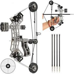 SHARROW 10" Archery Compound Bow 12lbs Arrow Set Shooting Gift Pocket Bow Kid Toy Target