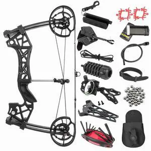 1pc Archery Dual-purpose Composite Bow, 40-65Lbs Adjustable For Both Left And Right Hands, Suitable For Shooting Marbles And Arrows For Beginners And Skilled Archers