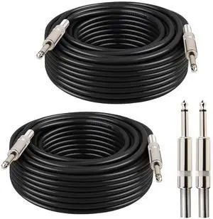 1/4" Speaker Cable - 2PCS 50 Feet 1/4 Inch TS Male DJ/PA Instrument Guitar Cable 50FT Speaker Wire Cord for Audio Amplifier - 2 Pack 1/4" Speaker Cable - 2PCS 50 Feet 1/4 Inch TS Male DJ/PA Instrument Guitar Cable 50FT Speaker Wire Cord for Audio Amplifier - 2 Pack