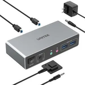 HDMI KVM Switch 2 Monitors 2 Computers 4K@60Hz USB 3.0 KVM Switches Share Dual HDMI Monitors 3 USB Ports for Keyboard Mouse Hard Drives Mic Headset Ports 2 Cable DC 5V Adapter Controller HDMI KVM Switch 2 Monitors 2 Computers 4K@60Hz USB 3.0 KVM Switches Share Dual HDMI Monitors 3 USB Ports for Keyboard Mouse Hard Drives Mic Headset Ports 2 Cable DC 5V Adapter Controller