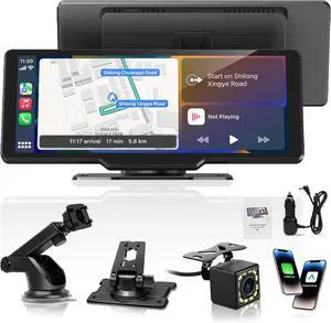 Portable Carplay Screen for Car, 10.26" Wireless Carplay Car Stereo & Android Auto, OTA Updates, Car Play Touchscreen with 1080P Backup Camera,GPS Navigation,Voice Control,5.0 Bluetooth (10.26inch) Portable Carplay Screen for Car, 10.26" Wireless Carplay Car Stereo & Android Auto, OTA Updates, Car Play Touchscreen with 1080P Backup Camera,GPS Navigation,Voice Control,5.0 Bluetooth (10.26inch)