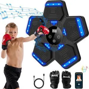 Music Boxing Machine for Adults & Kids - Smart Punching Machine with Boxing Gloves, Wall Boxing Punching Pad for Home, Office, Gym (Upgraded Version) Music Boxing Machine for Adults & Kids - Smart Punching Machine with Boxing Gloves, Wall Boxing Punching Pad for Home, Office, Gym (Upgraded Version)