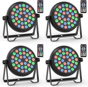 36 LED Stage Lights, Corded RGB Par Lights, 4/7 CH DMX Par Can, LED Stage Par with Sound Activated & DMX 512, Uplights for Wedding, Club, Event, Party, 4 Pack 36 LED Stage Lights, Corded RGB Par Lights, 4/7 CH DMX Par Can, LED Stage Par with Sound Activated & DMX 512, Uplights for Wedding, Club, Event, Party, 4 Pack