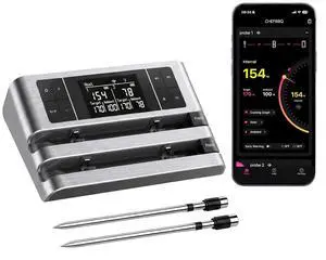 Wireless Smart Meat Thermometer, Dual-Sensor Probe, 500FT Remote, Dedicated App, Real-Time Temp for Oven/Grill - Rechargeable, Precise for Steak Wireless Smart Meat Thermometer, Dual-Sensor Probe, 500FT Remote, Dedicated App, Real-Time Temp for Oven/Grill - Rechargeable, Precise for Steak