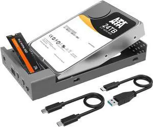 External Hard Drive Enclosure for M.2 NVMe SSD and 2.5/3.5 Inch SATA SSD/HDD, Bidirectional Clone NVMe and SATA, USB 3.2 Gen2 (10Gbps) Type-C Hard Disk Adapter Docking Station External Hard Drive Enclosure for M.2 NVMe SSD and 2.5/3.5 Inch SATA SSD/HDD, Bidirectional Clone NVMe and SATA, USB 3.2 Gen2 (10Gbps) Type-C Hard Disk Adapter Docking Station