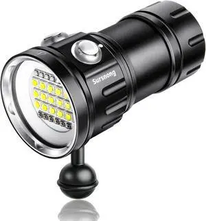 Noctilume N15 6000 Lumens Dive Light - Professional Underwater Video Light with 90 CRI, 6500K White Light, for Scuba Diving/Underwater Photography/Videography (IP68 Waterproof, 80m Depth) Noctilume N15 6000 Lumens Dive Light - Professional Underwater Video Light with 90 CRI, 6500K White Light, for Scuba Diving/Underwater Photography/Videography (IP68 Waterproof, 80m Depth)