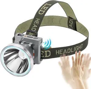 Super Lightweight Ultra-Thin Polymer Battery LED Headlamp with Motion Sensor, Battery Level Display, 5 Modes High Brightness Waterproof, Perfect for Camping, Hiking, Fishing (YK-312 White Light) Super Lightweight Ultra-Thin Polymer Battery LED Headlamp with Motion Sensor, Battery Level Display, 5 Modes High Brightness Waterproof, Perfect for Camping, Hiking, Fishing (YK-312 White Light)