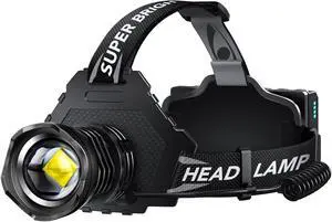 Rechargeable LED Headlamp Super Bright, 99000 High Lumens Head Lamp Zoomable, 95 Hours Long Lasting & 12 Mode &125° Adjustable Waterproof Head Light for Outdoor, Camping, Hard Hat Rechargeable LED Headlamp Super Bright, 99000 High Lumens Head Lamp Zoomable, 95 Hours Long Lasting & 12 Mode &125° Adjustable Waterproof Head Light for Outdoor, Camping, Hard Hat