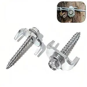 Wire Wood Fencing Fasteners Staple, Fence Nails Clips Post Screw for Wire Mesh and Woven Fencing, Quickly Install with Power Drill (Stainless Steel) Wire Wood Fencing Fasteners Staple, Fence Nails Clips Post Screw for Wire Mesh and Woven Fencing, Quickly Install with Power Drill (Stainless Steel)