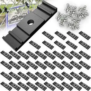 Chain Link Fence Sign Mount Bracket, 50 Pcs Fastener Clip for Standard Fence Sign Mounting Support Rack Banner Display Chain Link Fence Sign Mount Bracket, 50 Pcs Fastener Clip for Standard Fence Sign Mounting Support Rack Banner Display