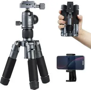 Compact Mini Desktop Tripod, 20" Aluminum Portable Small Tabletop Tripod Stand with 360° Ball Head for DSLR, Camera, Phone, Loaded up to 17.64lbs, Phone Holder Included, AM-TT50 Compact Mini Desktop Tripod, 20" Aluminum Portable Small Tabletop Tripod Stand with 360° Ball Head for DSLR, Camera, Phone, Loaded up to 17.64lbs, Phone Holder Included, AM-TT50