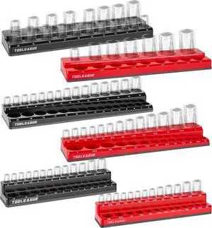 6Pcs Magnetic Socket Organizer Set,1/4", 3/8", 1/2" Magnetic Sockets Trays Holds 143 Pieces (Black, Red) 6Pcs Magnetic Socket Organizer Set,1/4", 3/8", 1/2" Magnetic Sockets Trays Holds 143 Pieces (Black, Red)