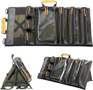 Heavy Duty Roll Up Tool Bag Organizer w/Kickstand for Upright Visibility & Easy Access, 7 Pockets w/Zippers, Multiple Carrying & Hanging Handles, Magnetic & Elastic Organizers, Adjustable Strap Heavy Duty Roll Up Tool Bag Organizer w/Kickstand for Upright Visibility & Easy Access, 7 Pockets w/Zippers, Multiple Carrying & Hanging Handles, Magnetic & Elastic Organizers, Adjustable Strap