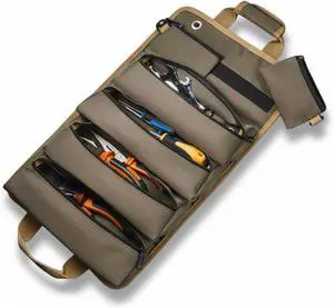 Heavy Duty Roll-Up Tool Organizer Bag with Detachable Pouches | Tool Bag for Handyman, Electrician, Mechanic, Plumber, Carpenter, Garage, Workshop, Truck, RV & Outdoor Use Heavy Duty Roll-Up Tool Organizer Bag with Detachable Pouches | Tool Bag for Handyman, Electrician, Mechanic, Plumber, Carpenter, Garage, Workshop, Truck, RV & Outdoor Use