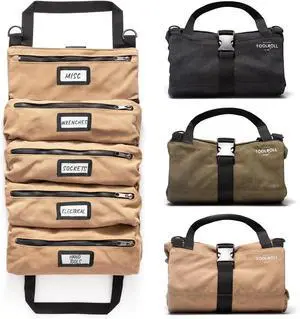 Official Legacy Tool Roll Bag - Easy to Carry 5-Pocket Roll Up Tool Bag - Durable Canvas, Rust-Proof YKK Zippers & Secure Buckle - A Loving Gift for Dads, Mechanics, Electricians & Hobbyists | Khaki Official Legacy Tool Roll Bag - Easy to Carry 5-Pocket Roll Up Tool Bag - Durable Canvas, Rust-Proof YKK Zippers & Secure Buckle - A Loving Gift for Dads, Mechanics, Electricians & Hobbyists | Khaki